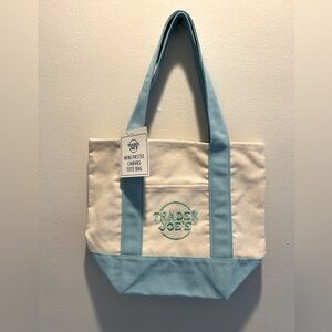 Trader Joe's Pastel Mini Canvas Tote Bag 2025 Sky Blue LIMITED EDITION